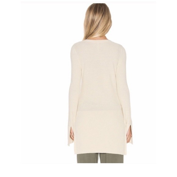 Free People  Criss Cross Front Longline Tunic Sweater oatmeal cream  XS … - Picture 3 of 7